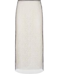 Fendi - Lace Detailed Layered Midi Skirt - Lyst