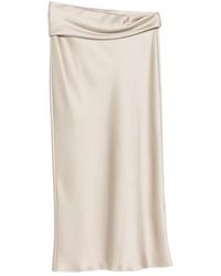 Patrizia Pepe - Satin-Finish Draped-Waist Midi Skirt - Lyst