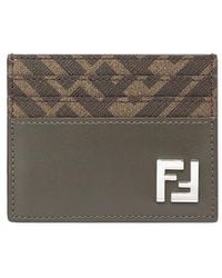 Fendi - Ff Logo Plaque Squared Card Holder - Lyst