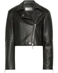 Sportmax - Long-Sleeved Leather Jacket - Lyst