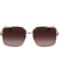 Ferragamo - Geometric Frame Sunglasses - Lyst