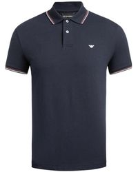 Emporio Armani - Logo Printed Short Sleeved Polo Shirt - Lyst