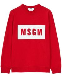 MSGM - Round-Necked Logo Sweater - Lyst