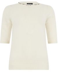 Fabiana Filippi - Embellished Short-Sleeve Knitted Top - Lyst