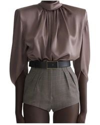 Mugler - Draped High-Neck Top - Lyst