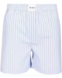 The Attico - The Logo Patch Striped Shorts - Lyst