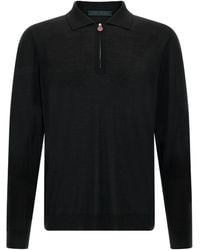 Kiton - 14 Microns Zip-Neck Polo Shirt - Lyst