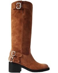 Chloé - Buckled Suede Boots - Lyst