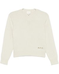 A.P.C. - Logo Embroidered Jumper - Lyst