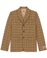 KENZO - Checked Suit Jacket - Lyst
