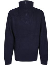 Officine Generale - Officine Générale High Neck Zip Knitwear - Lyst