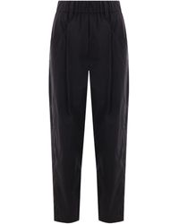 Brunello Cucinelli - Elasticated-Waist Cropped Trousers - Lyst