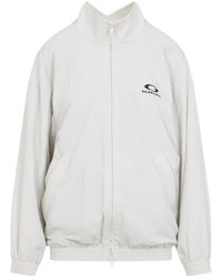 Balenciaga - Logo Embroidered Zip-Up Jacket - Lyst