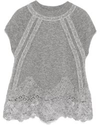 Ermanno Scervino - Lace-Trim Knitted Top - Lyst