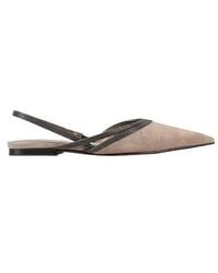 Brunello Cucinelli - Plain Colour Ballet Flats - Lyst