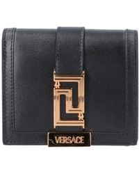 Versace - Logo Detailed Fold-Over Wallet - Lyst