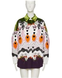Valentino - Floral Patterned Button-Up Velvet Coat - Lyst