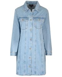 A.P.C. - Long-Sleeved Denim Shirt Dress - Lyst
