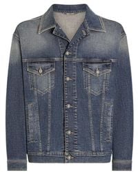 Dolce & Gabbana - Collared Button-Up Denim Jacket - Lyst