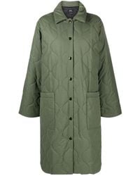 A.P.C. - Sarah Quilted Buttoned Coat - Lyst