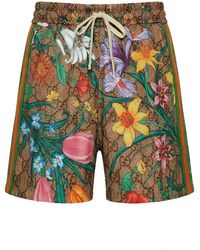 Gucci - Gg Flora Print Shorts - Lyst