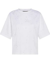 Seventy - Short-Sleeved Cotton T-Shirt With Rhinestone Appliqués - Lyst