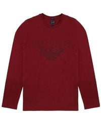 Armani Jeans - T-Shirt With Round Neck And Long Sleeves - Lyst