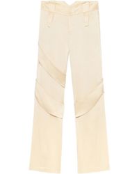 Blumarine - Mid-Waist Satin Cargo Trousers - Lyst