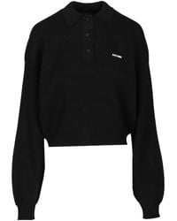 ROTATE BIRGER CHRISTENSEN - Slinky Knit Polo Shirt - Lyst
