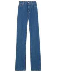 Burberry - Logo Patch Straight Fit Jeans - Lyst