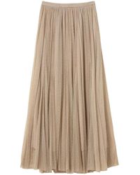 Twinset - Pleated Tulle Maxi Skirt - Lyst