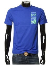 EA7 - T-Shirt With Round Neck And Short Sleeves - Lyst