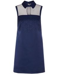 Elisabetta Franchi - Embellished Duchesse Satin Dress - Lyst