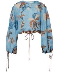 ALÉMAIS - Georgie Cropped Printed Top - Lyst
