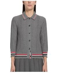 Thom Browne - Rwb Trim Cable-Knit Cardigan - Lyst