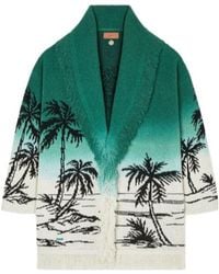 Alanui - Wave Bloom Fringed Belted Cardigan - Lyst