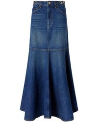 Ulla Johnson - Denim Midi Skirt - Lyst