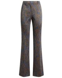Etro - Fit-And-Flare Cotton-Blend Jacquard Trousers With Paisley Motif - Lyst
