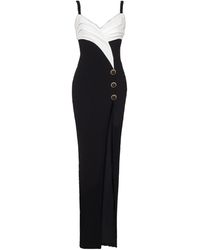 Balmain - Crepe Two-Tone Maxi Dress - Lyst
