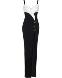 Balmain - Crepe Two-Tone Maxi Dress - Lyst