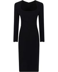 La Petite Robe Di Chiara Boni - Square-Neck Long-Sleeve Midi Dress - Lyst