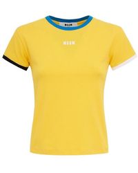 MSGM - Cotton Blend T-Shirt - Lyst