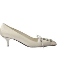 Prada - Lace-Up Kitten Heeled Pumps - Lyst