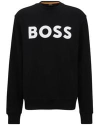 BOSS - Boss Logo Printed Crewneck Sweatshirt - Lyst