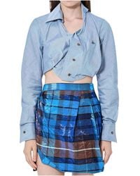 Vivienne Westwood - Drunken Cropped Shirt Top - Lyst