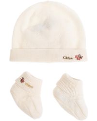 Chloé - Ribbed Knit Hat And Socks Two-Piece Set - Lyst
