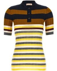 Marni - Ribbed Wool Polo Shirt - Lyst