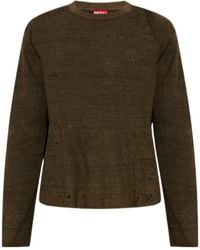 DIESEL - Distressed Knit Sweater - Lyst