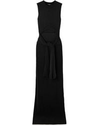 Balmain - Cut Out Detailed Ribbed Maxi Dress - Lyst