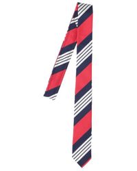 Thom Browne - Logo Patch Striped Tie - Lyst